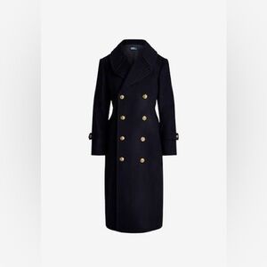Michael Kors Black Trench Coat with silver Buttons